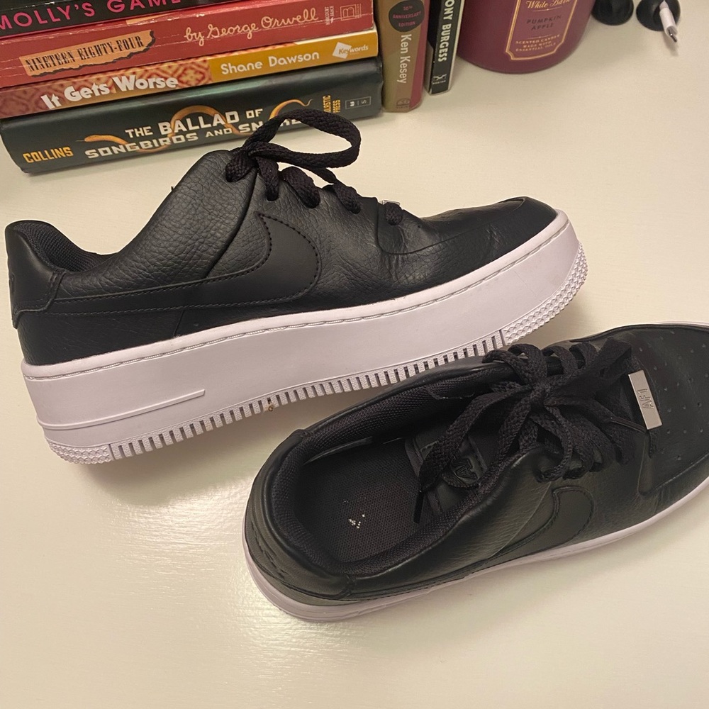Nike Black Sneakers Air Force 1 Style
